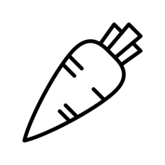 Carrot flat line icon. Outline sign for mobile concept and web design, store