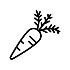 Carrot flat line icon. Outline sign for mobile concept and web design, store