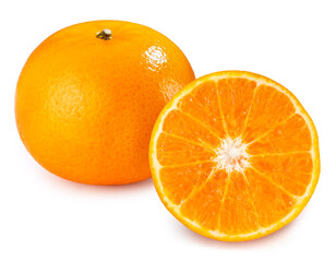 Fresh Mandarin Orange isolated on white background, Taiwan Tangerine Orange on White Background With clipping path.