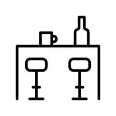 Bartender accessory flat line icon. Barman stuff, glasses, drinks. Outline sign for mobile concept and web design, store