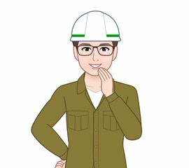 建築を学んでいる男性