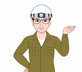 建築を学んでいる男性