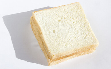 A slice of bread on a white background