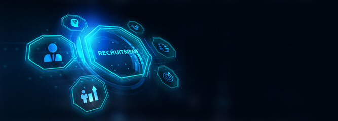 Business, Technology, Internet and network concept. Recruitment career employee interview business HR Human Resources concept.3d illustration