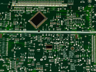 Printed circuit board. Electronic computer hardware technology. Motherboard digital chip. Technical science. Information engineering component.