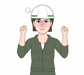 ヘルメットを被った女性