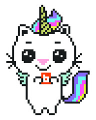 Fototapeta premium unicorn pixel art.