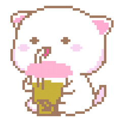 Fototapeta premium cat pixel art.