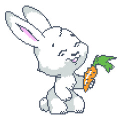 rabbit pixel art.