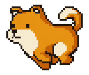 Fototapeta premium Dog pixel art.