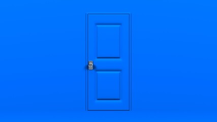 Blue door.
3D illustration for background.

