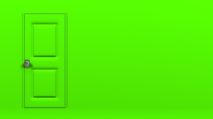Green door.
3D illustration for background.
