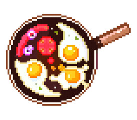 Obraz premium fried egg pixel art