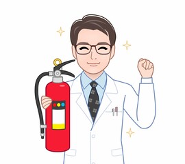 白衣を着た研究者の男性