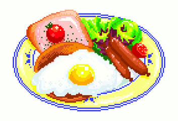 fried egg pixel art