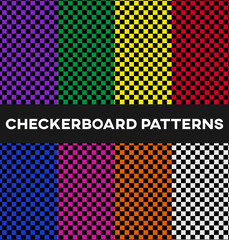 Checkerboard Pattern Seamless Backgrounds with Swatches