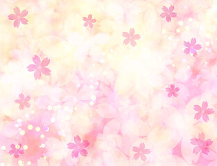 淡く明るい春の桜模様