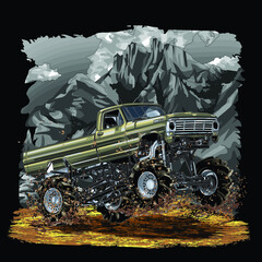 mud dirt racing isolated on white background for poster, t-shirt print, business element, social media content, blog, sticker, vlog, and card. vector illustration. © wendy