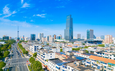 Fototapeta premium Urban environment of Wuzhong District, Suzhou, Jiangsu province