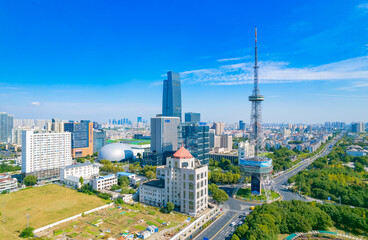 Naklejka premium Urban environment of Wuzhong District, Suzhou, Jiangsu province