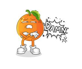 Orange very pissed off illustration. character vector