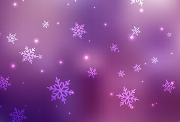 Light Purple, Pink vector pattern in Christmas style.