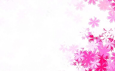 Light Pink vector doodle layout with flowers.