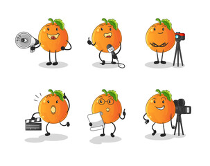 Orange entertainment group character. cartoon mascot vector