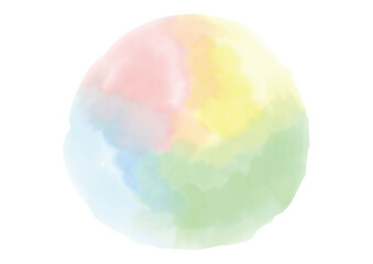 水彩の円　虹色 テクスチャ
