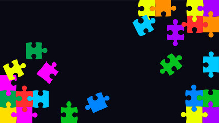 Colorful backgrounds made of puzzle pieces and empty places for your content