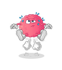 brain fart jumping illustration. character vector