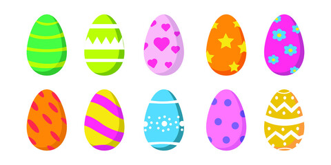 easter egg illustrations with various ornaments decorated. colorful decorations for a cheerful nuance of the Easter day celebration. illustrative elements for any purpose.