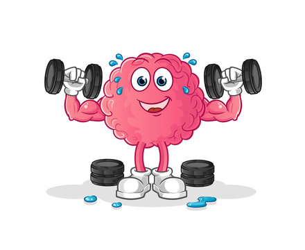 recommend clip art: brain weight training illustration. character vector