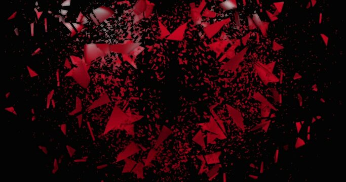 Broken Heart Hit by Arrow Shattered Into Pieces with Alpha Matte