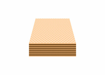 Chocolate cream wafer in perspective view. Simple flat illustration.