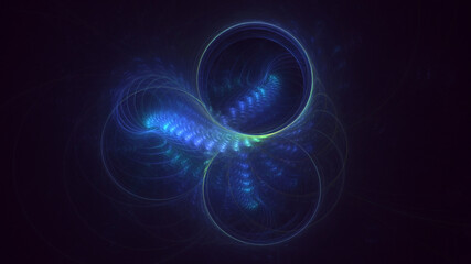 3D rendering abstract multicolor fractal light background