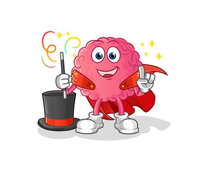 brain magician illustration. character vector