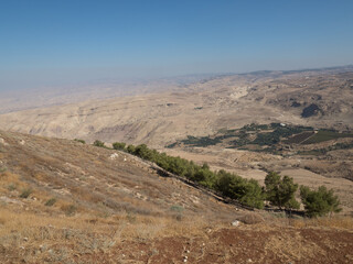 Vistas desde el Monte Nebo, en Madaba, Jordania, Oriente Medio, Asia