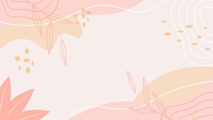 Beautiful pastel social media background with minimal abstract organic shapes composition.