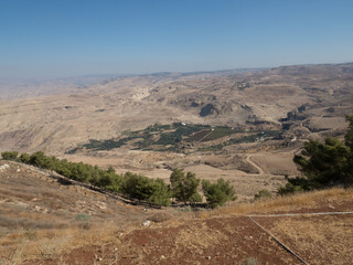 Vistas desde el Monte Nebo, en Madaba, Jordania, Oriente Medio, Asia