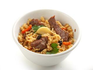 Pilaf in the bowl