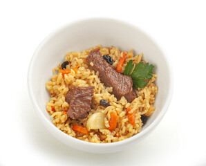 Pilaf in the bowl