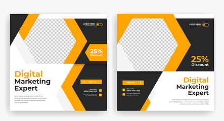 Corporate Social Media post banner template, Digital business marketing editable banner design