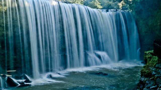 Landscape photo, Temam Waterfall, beautiful waterfall in Lubuk Linggau, South Sumatera province, Indonesia