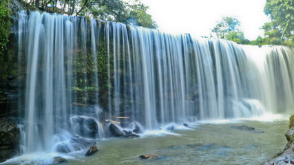 Landscape photo, Temam Waterfall, beautiful waterfall in Lubuk Linggau, South Sumatera province, Indonesia