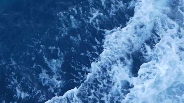Waves from above, dark blue waves close up