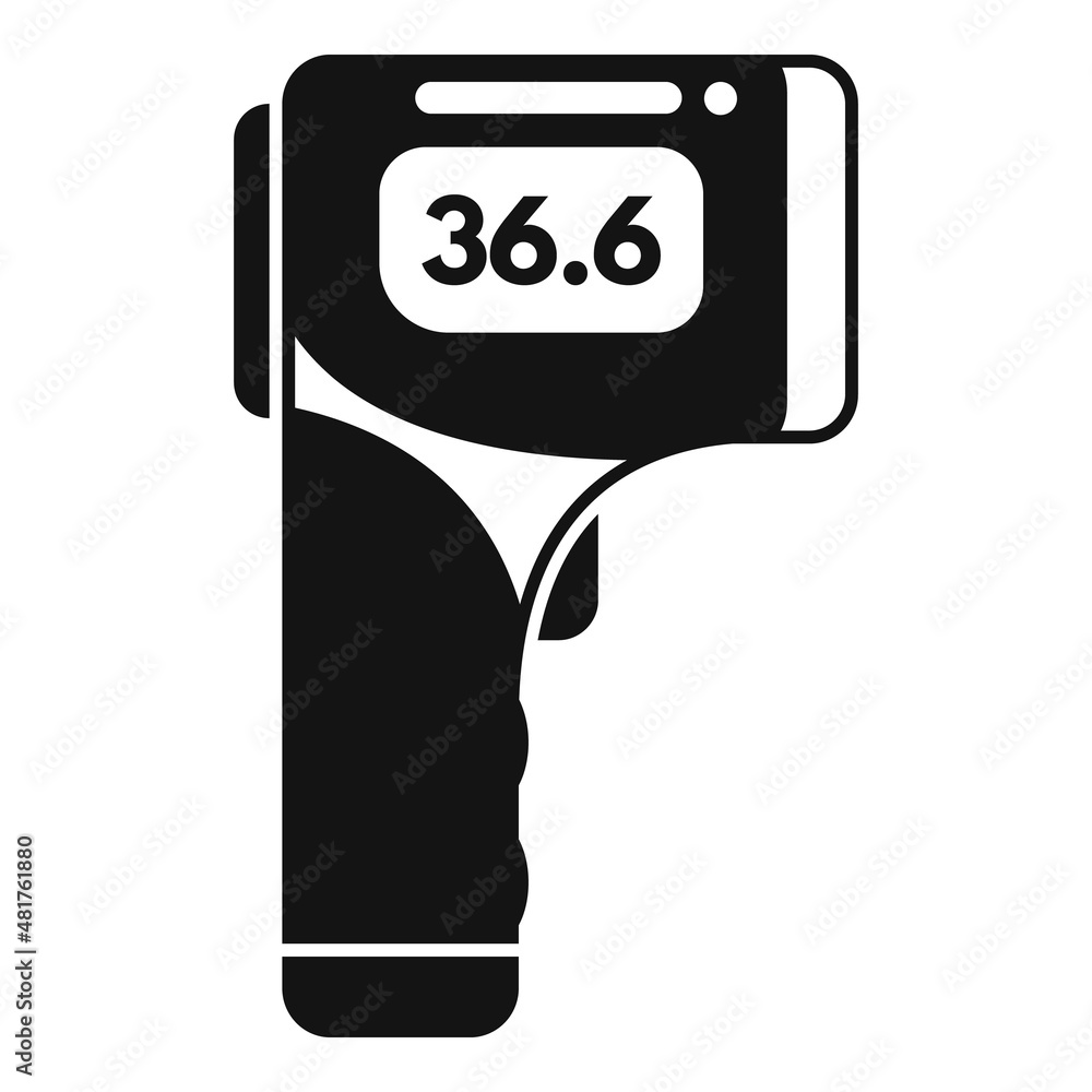 Poster gun thermometer icon simple vector. laser sensor