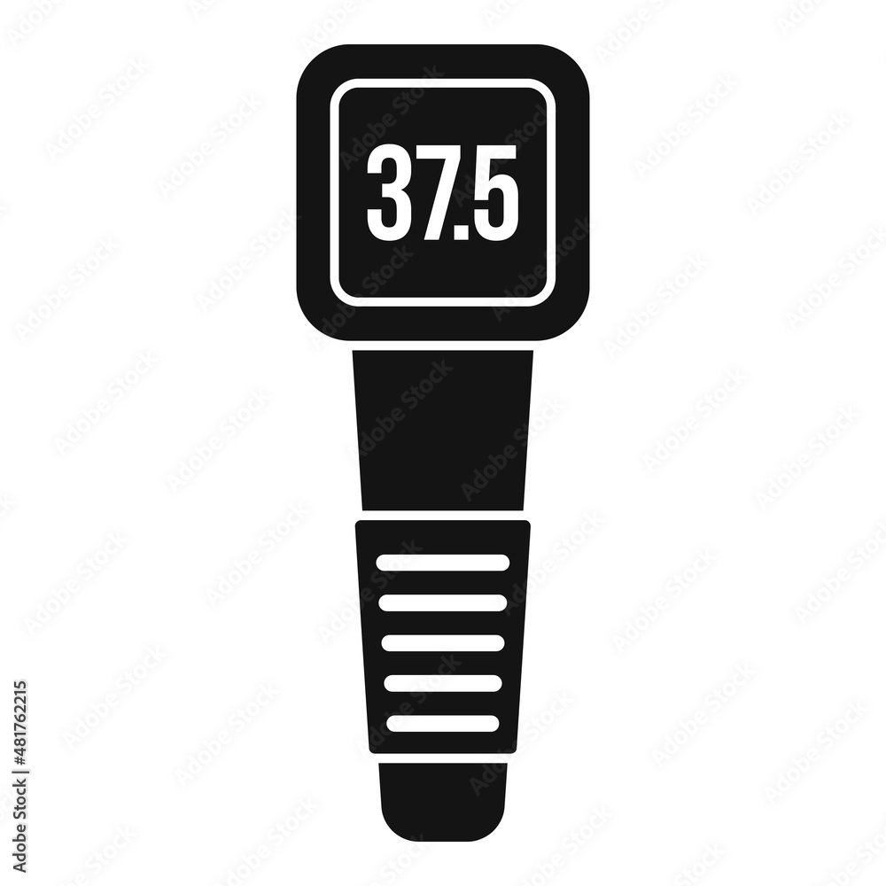 Poster high temperature icon simple vector. digital thermometer