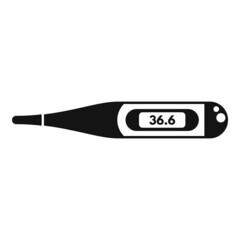 Check thermometer icon simple vector. Digital temperature