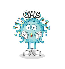 corona virus Oh my God vector. cartoon character